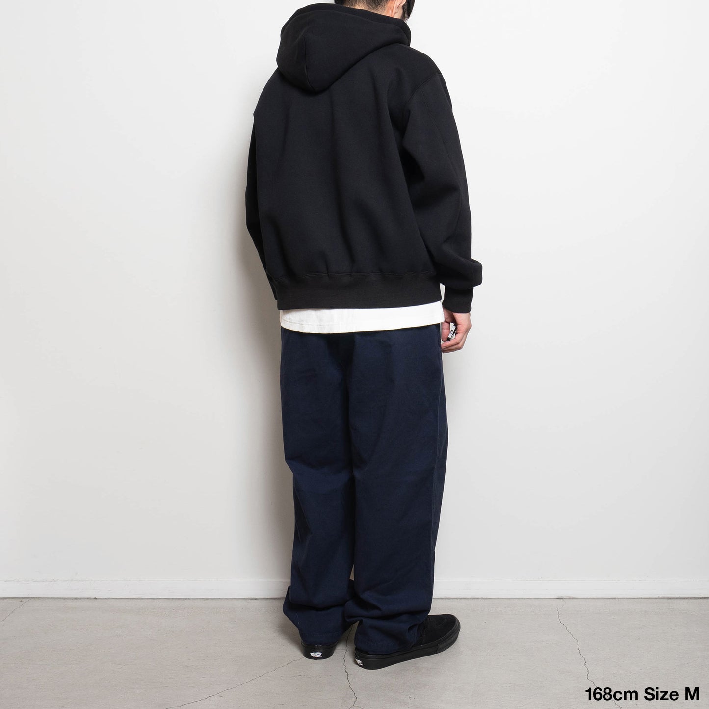 Bonded Fleece Zip Up Hoodie - Black