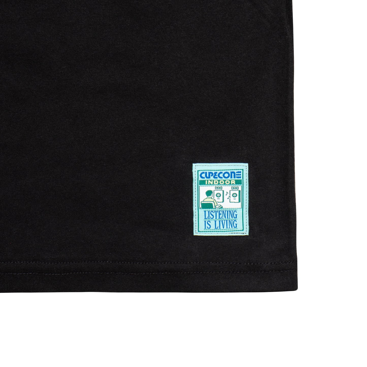 LISTENING IS LIVING Label Tee - Black
