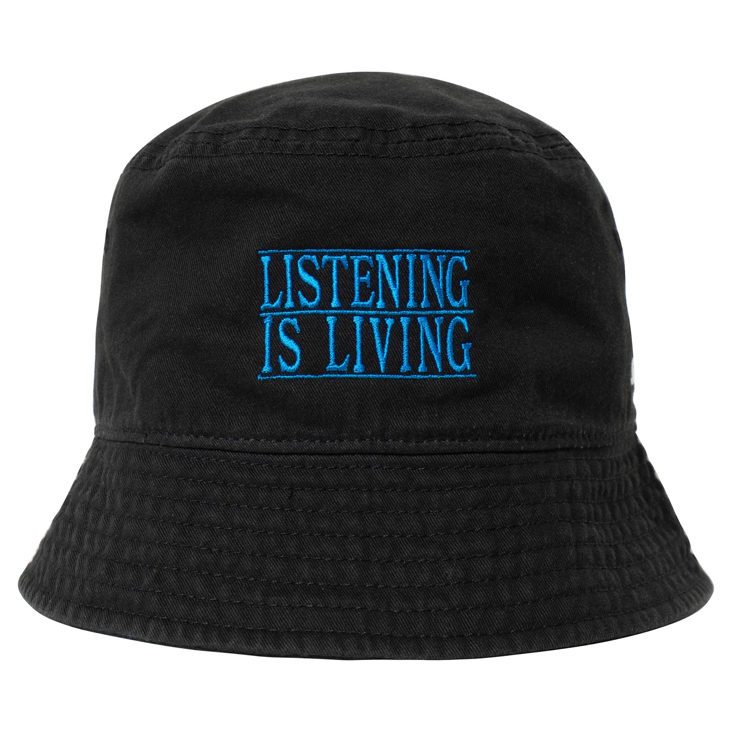 LISTENING IS LIVING Bucket Hat - Black