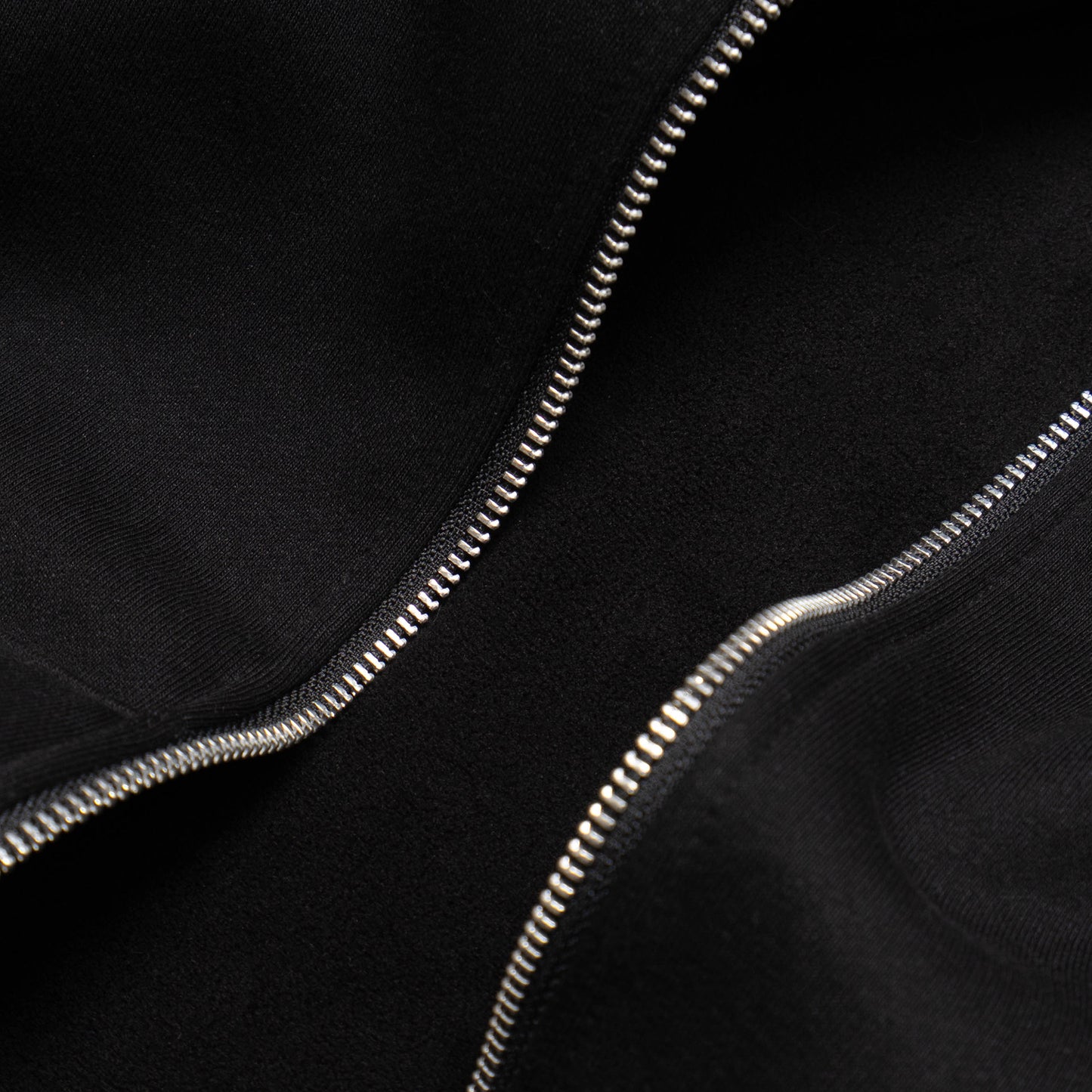 Bonded Fleece Zip Up Hoodie - Black