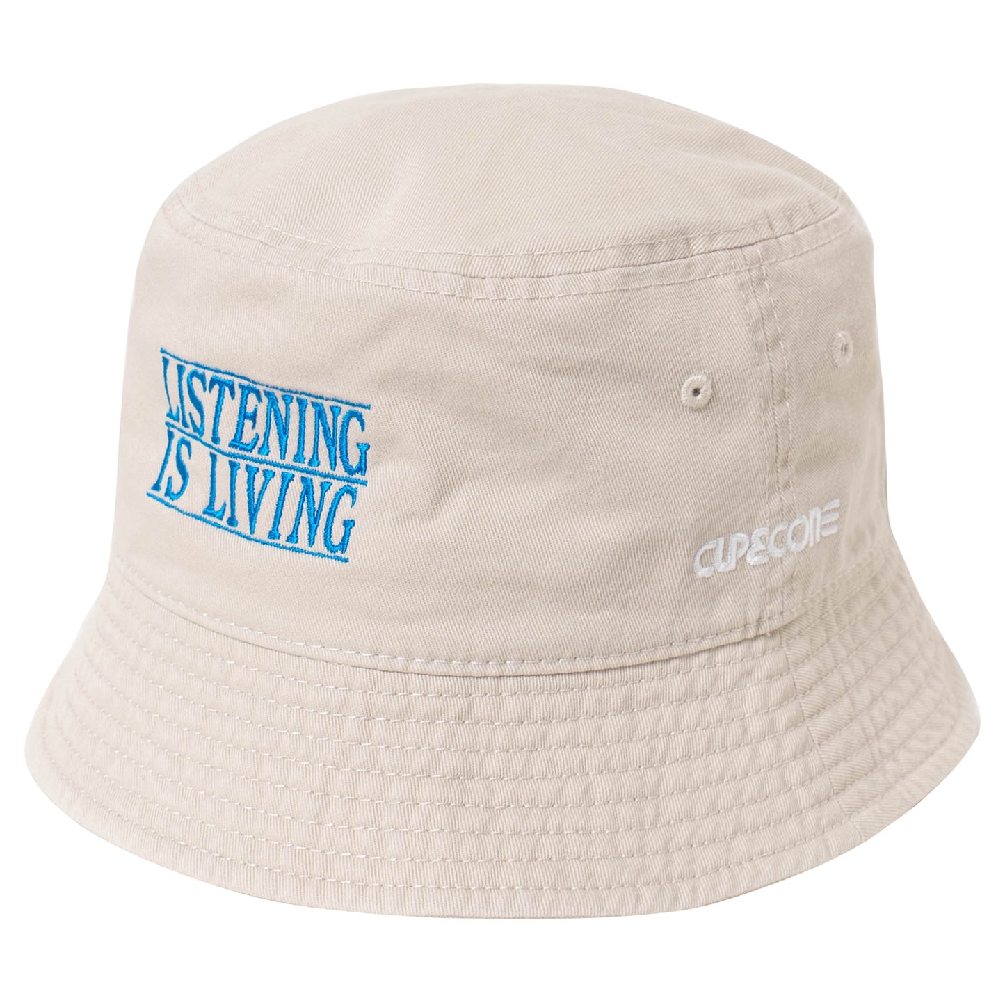 LISTENING IS LIVING Bucket Hat - Ivory