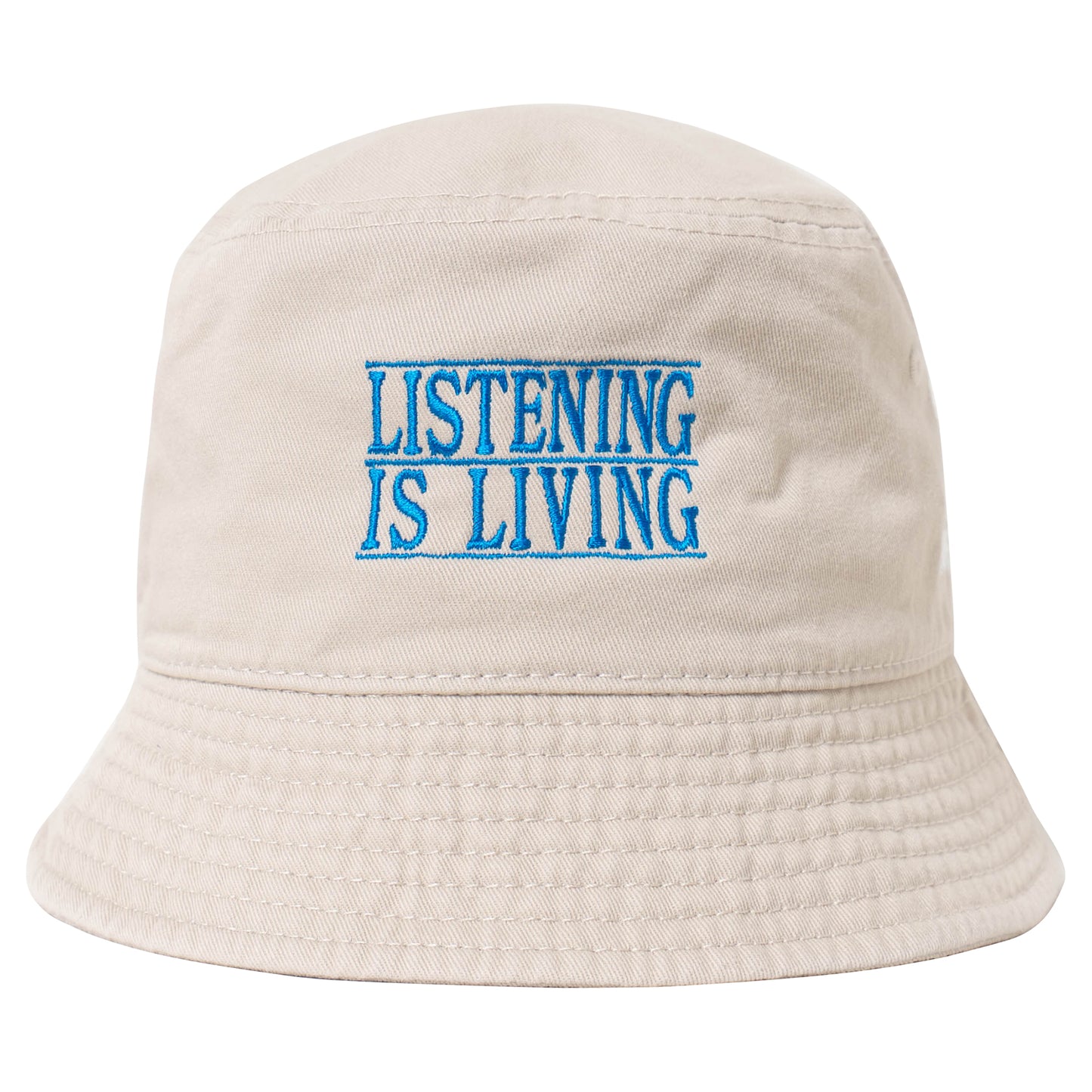 LISTENING IS LIVING Bucket Hat - Ivory