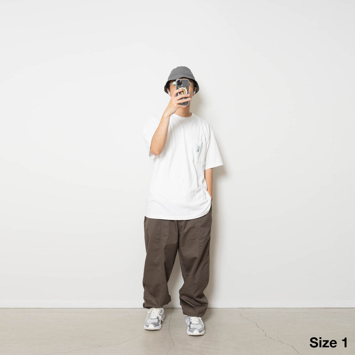 Cotton Twill Baggy Pants - Navy