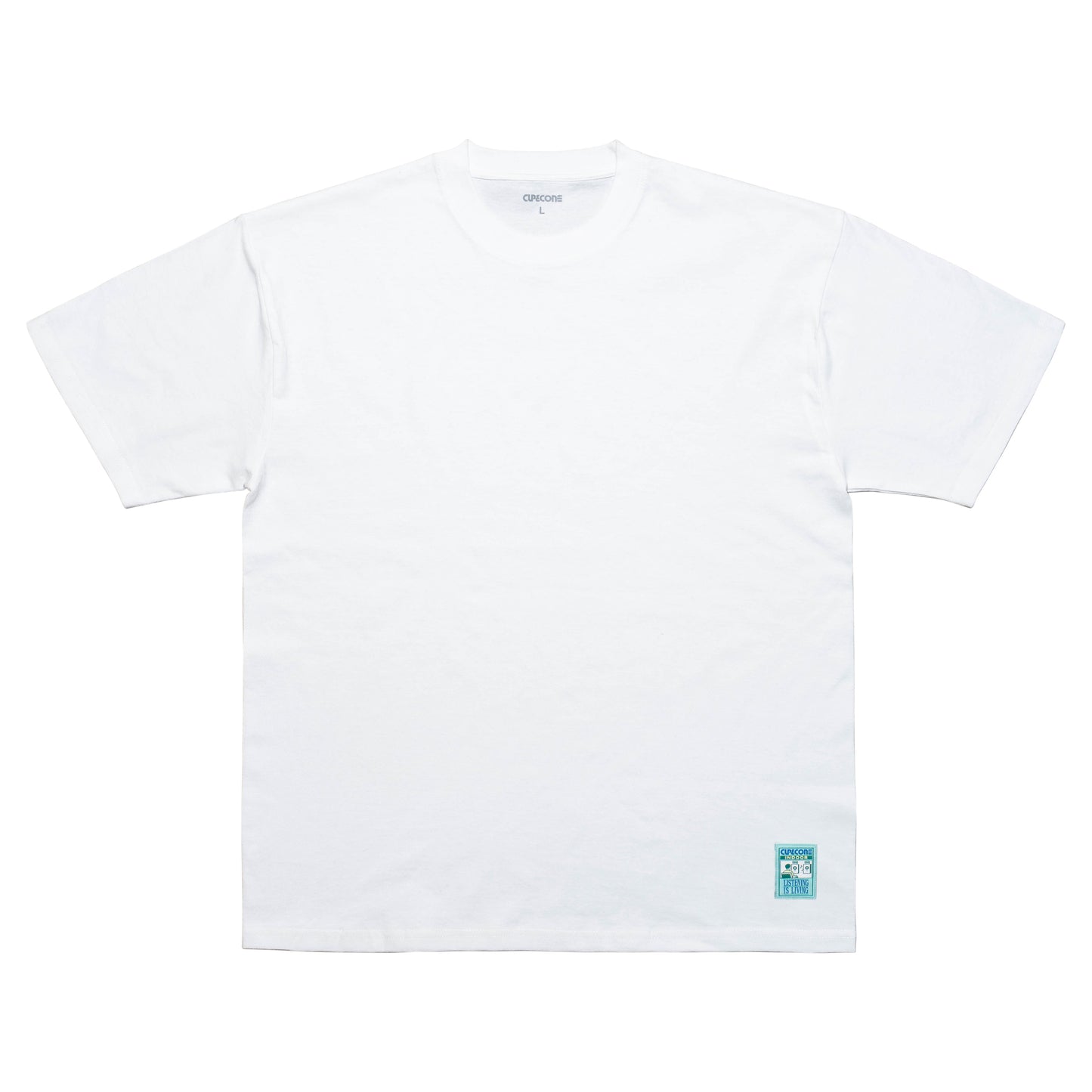 LISTENING IS LIVING Label Tee - White