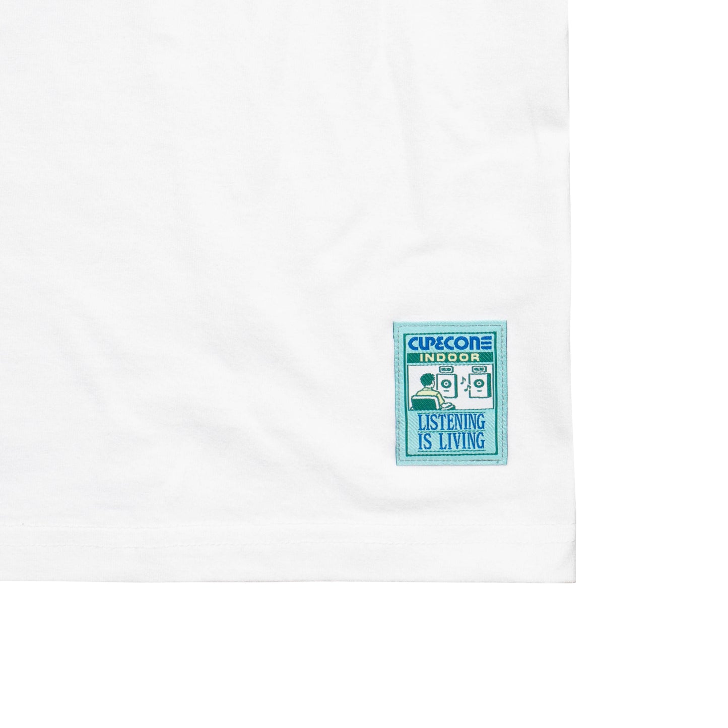 LISTENING IS LIVING Label Tee - White