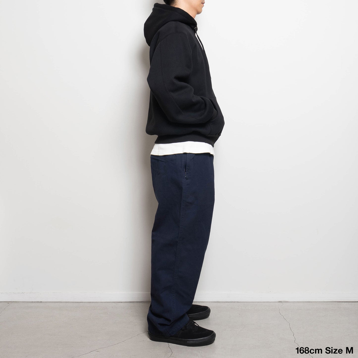 Bonded Fleece Zip Up Hoodie - Black