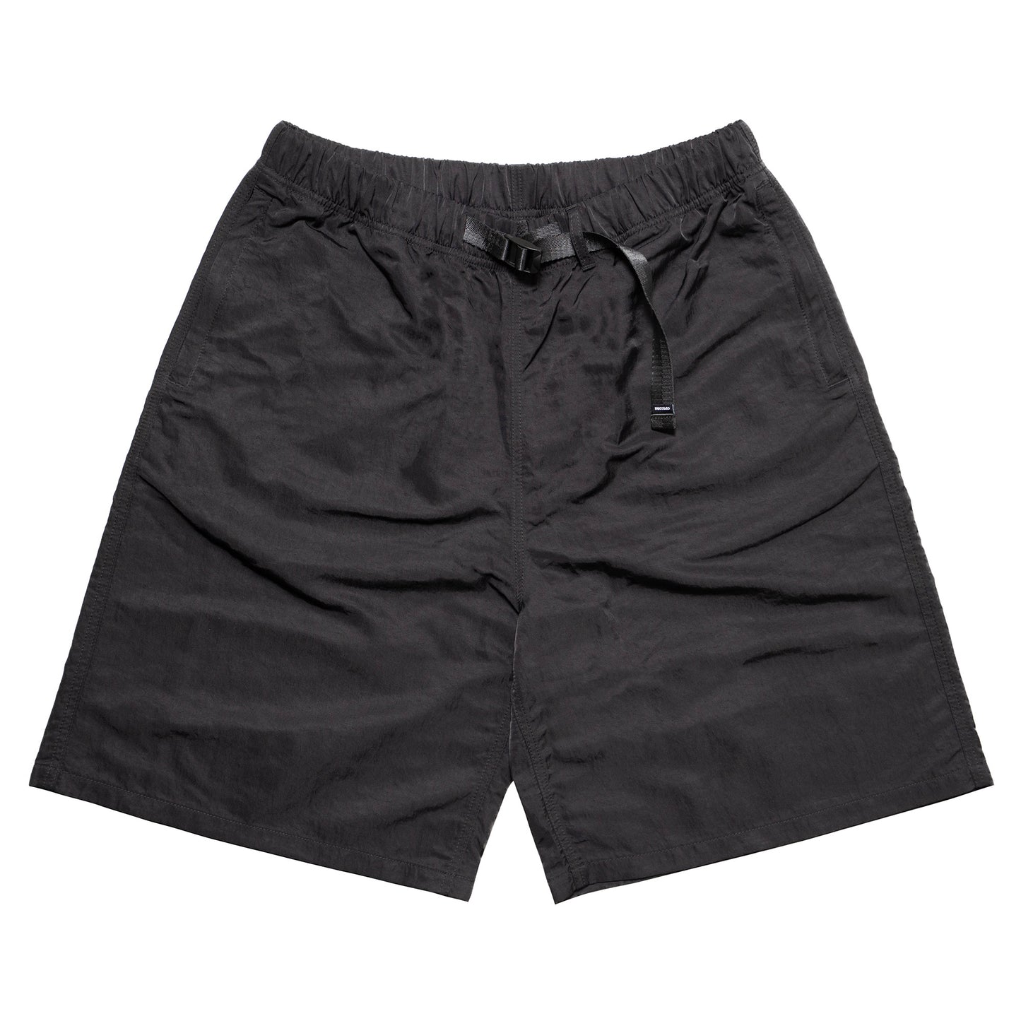Nylon Twill Desk Work Long Shorts - Black