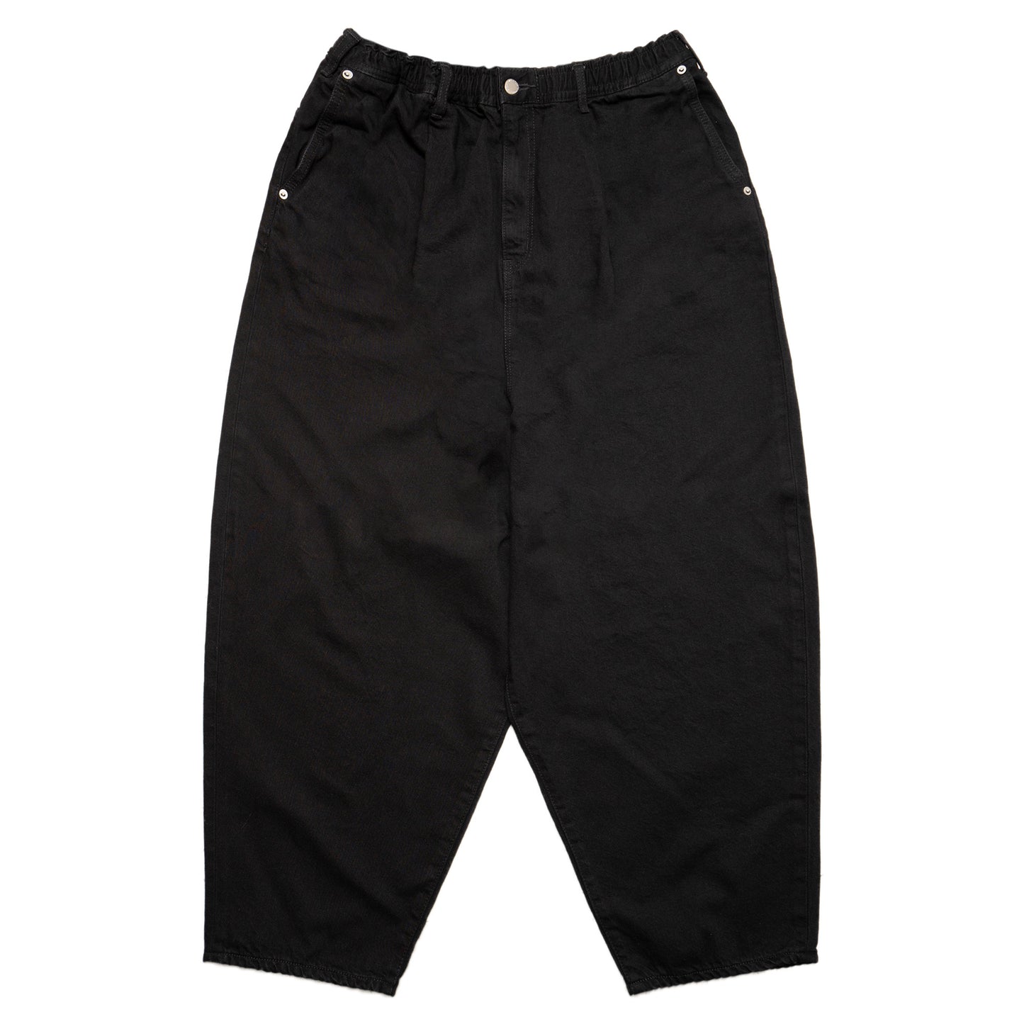 Blue Label Super Loose Denim Easy Pants - Double Black Enzyme Washed