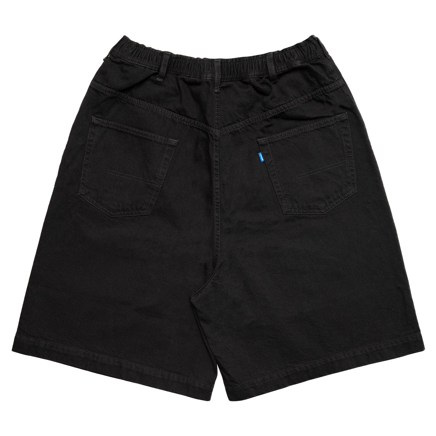Blue Label Super Loose Denim Easy Shorts - Double Black Enzyme Washed