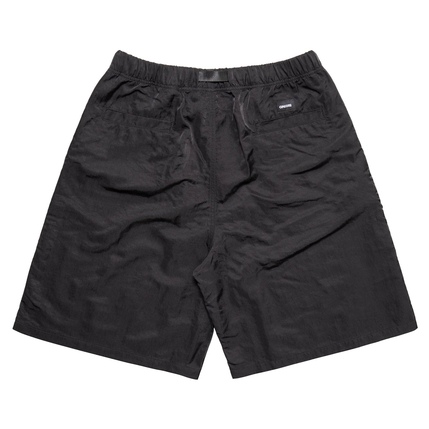 Nylon Twill Desk Work Long Shorts - Black
