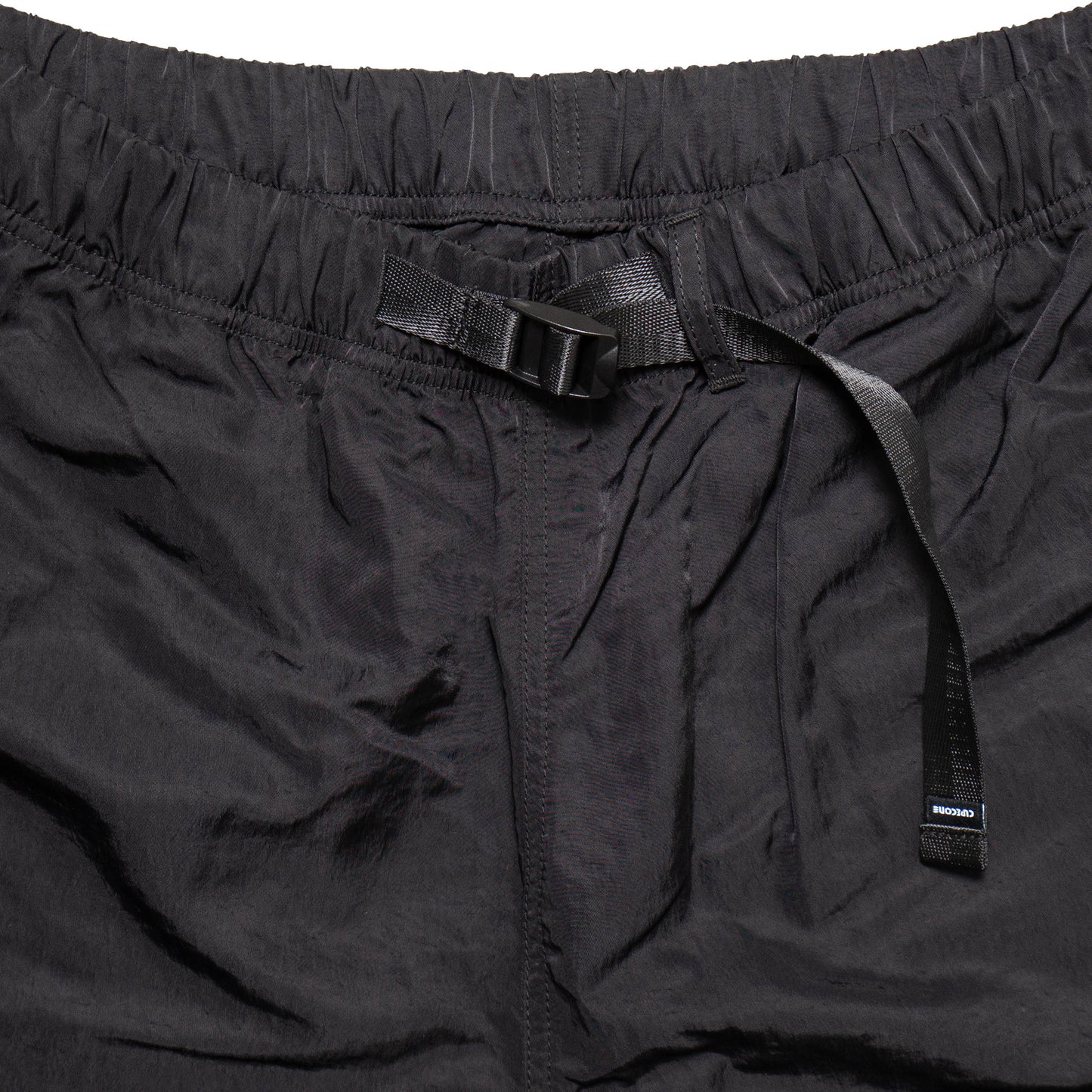 Nylon Twill Desk Work Long Shorts - Black