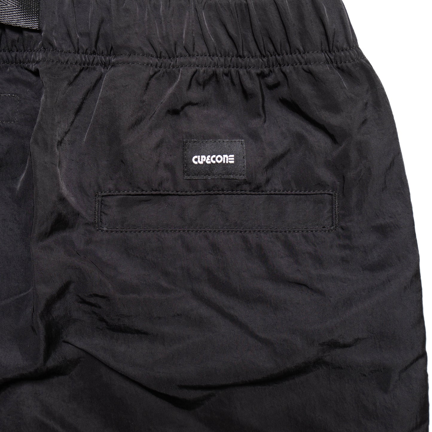 Nylon Twill Desk Work Long Shorts - Black