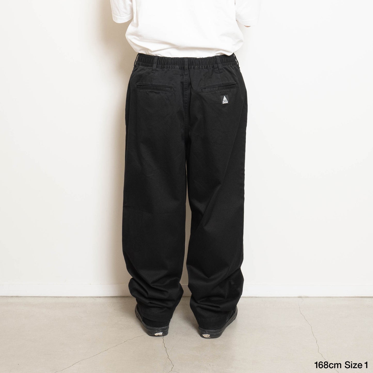 CC Baggy Cotton Twill Easy Trousers - Black