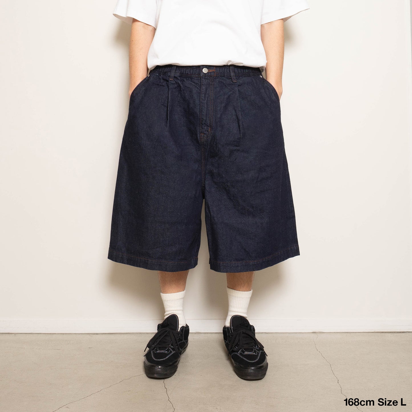 Blue Label Super Loose Denim Easy Shorts - Washed Indigo