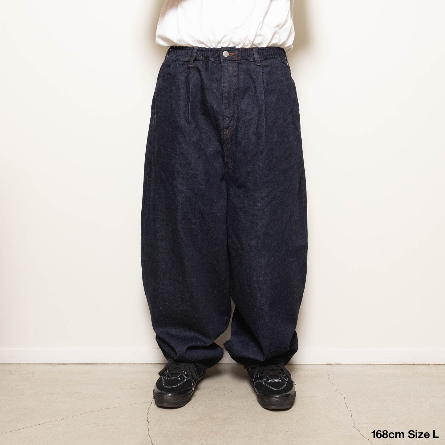 Blue Label Super Loose Denim Easy Pants - Double Black Enzyme Washed