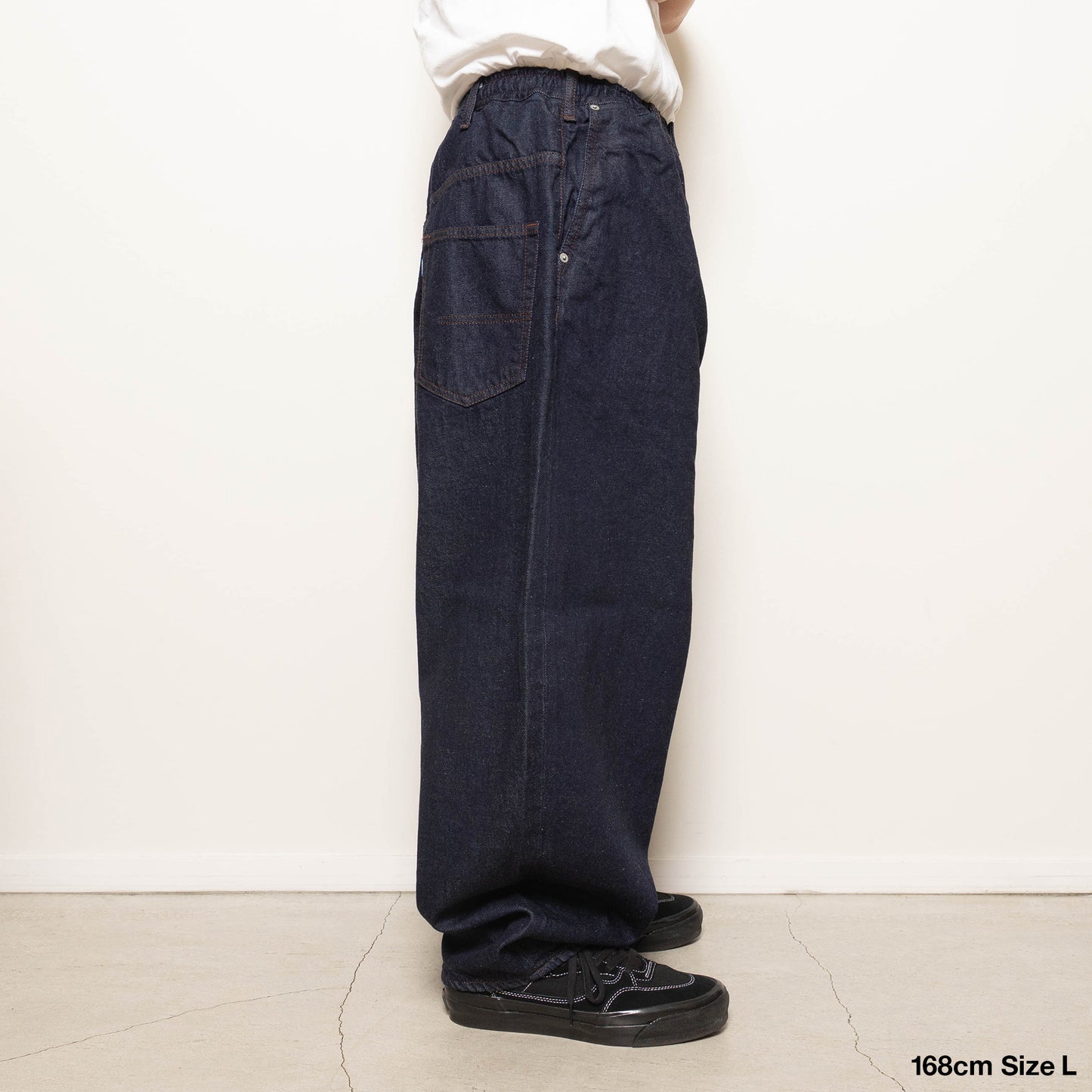 Blue Label Super Loose Denim Easy Pants - Double Black Enzyme Washed