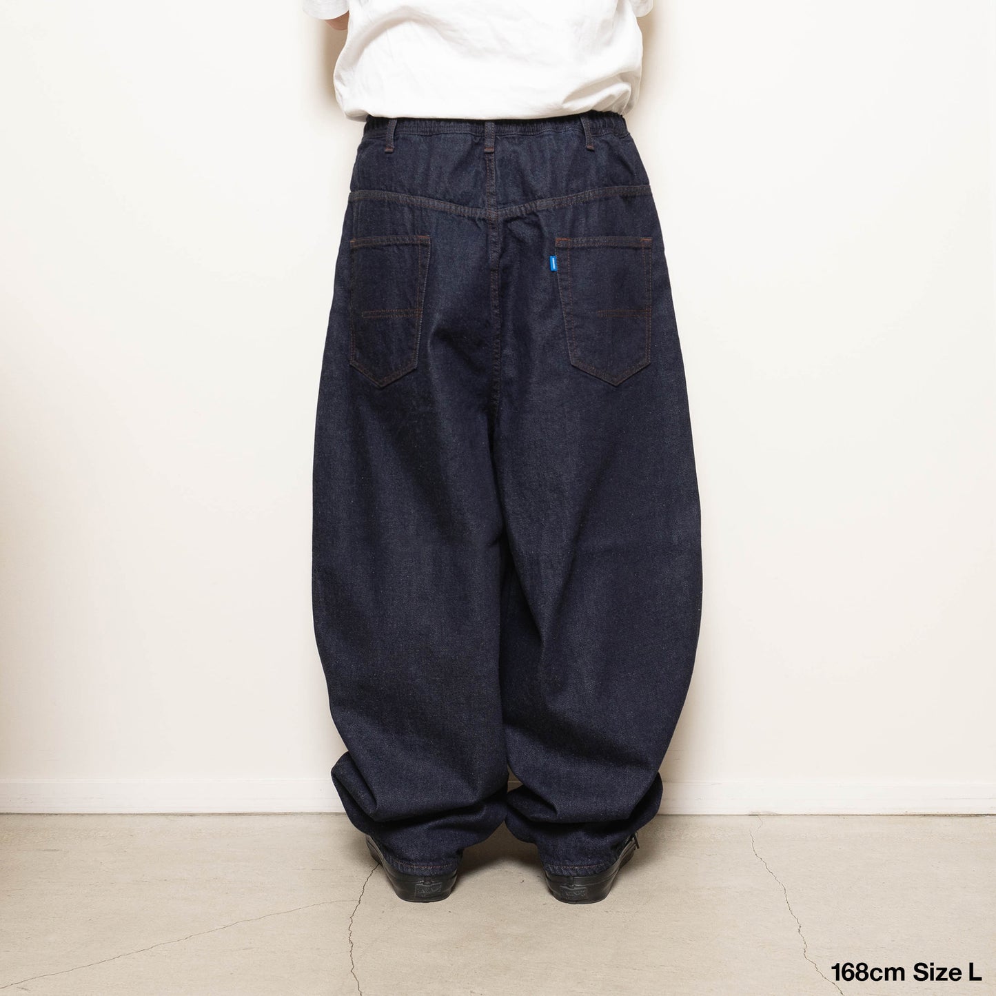 Blue Label Super Loose Denim Easy Pants - Double Black Enzyme Washed