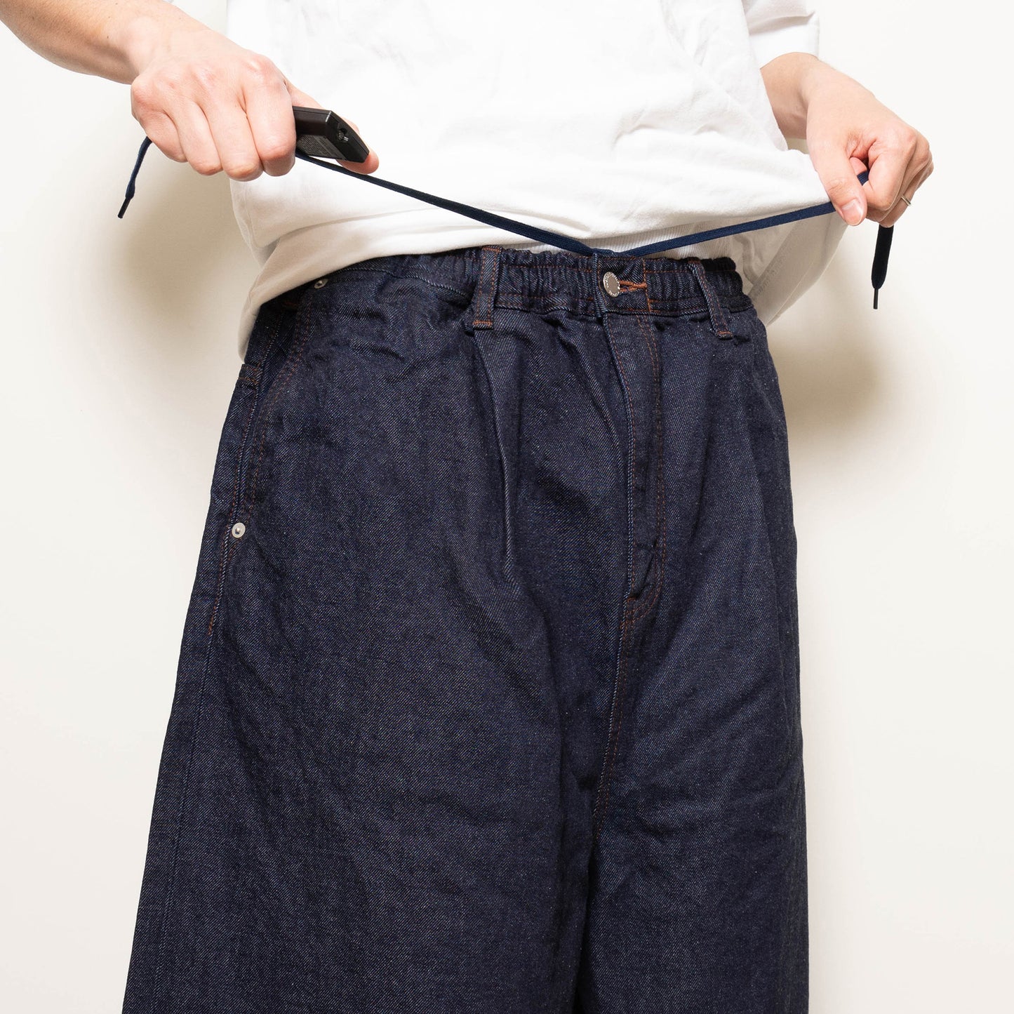 Blue Label Super Loose Denim Easy Pants - Double Black Enzyme Washed