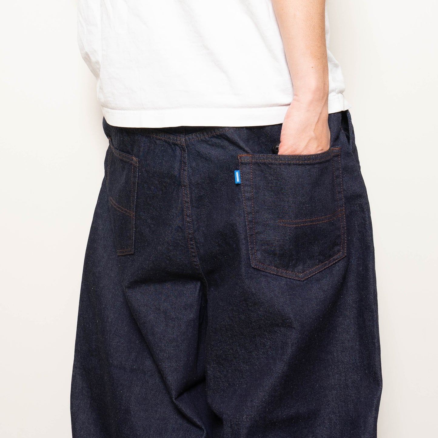 Blue Label Super Loose Denim Easy Pants - Double Black Enzyme Washed