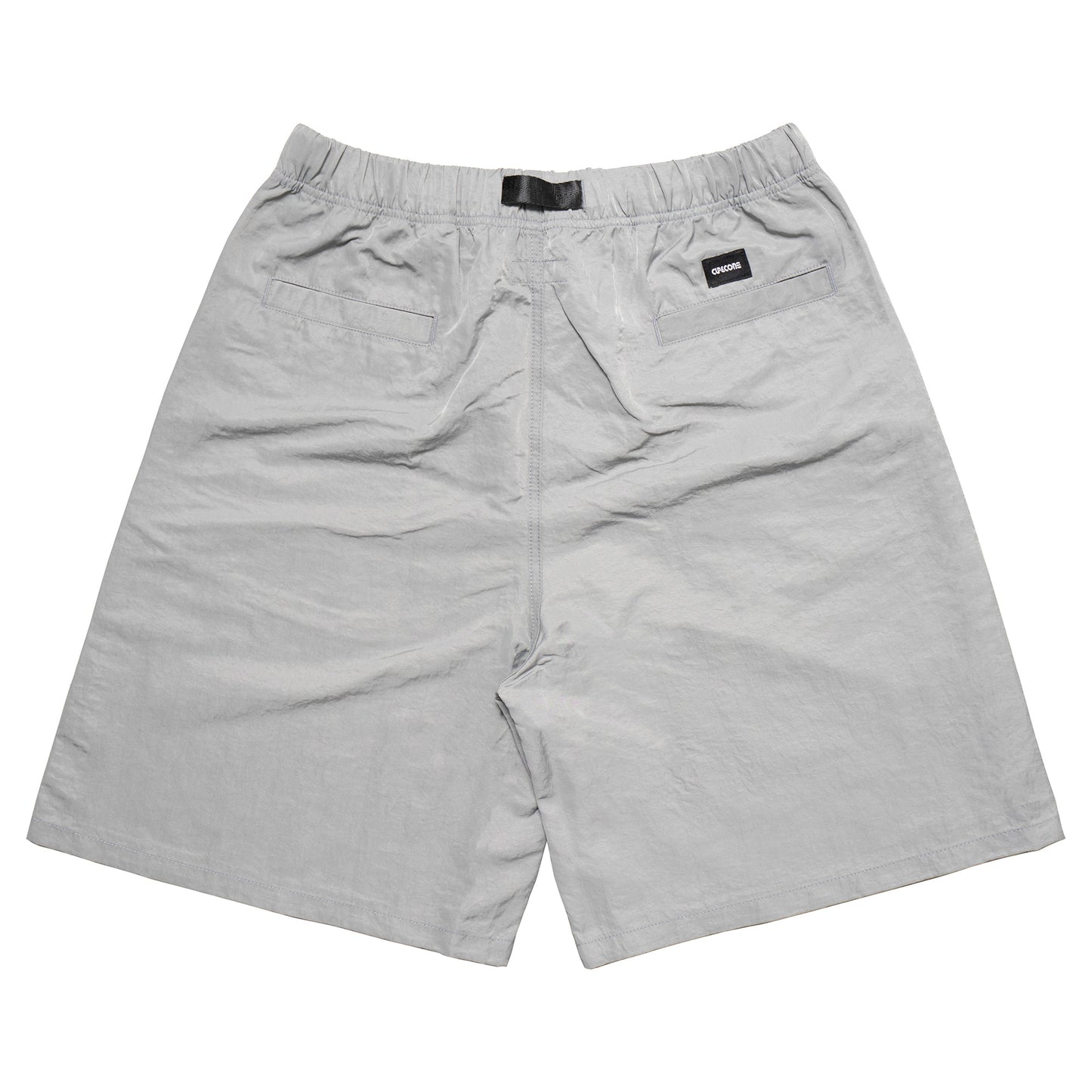 Nylon Twill Desk Work Long Shorts - Silver