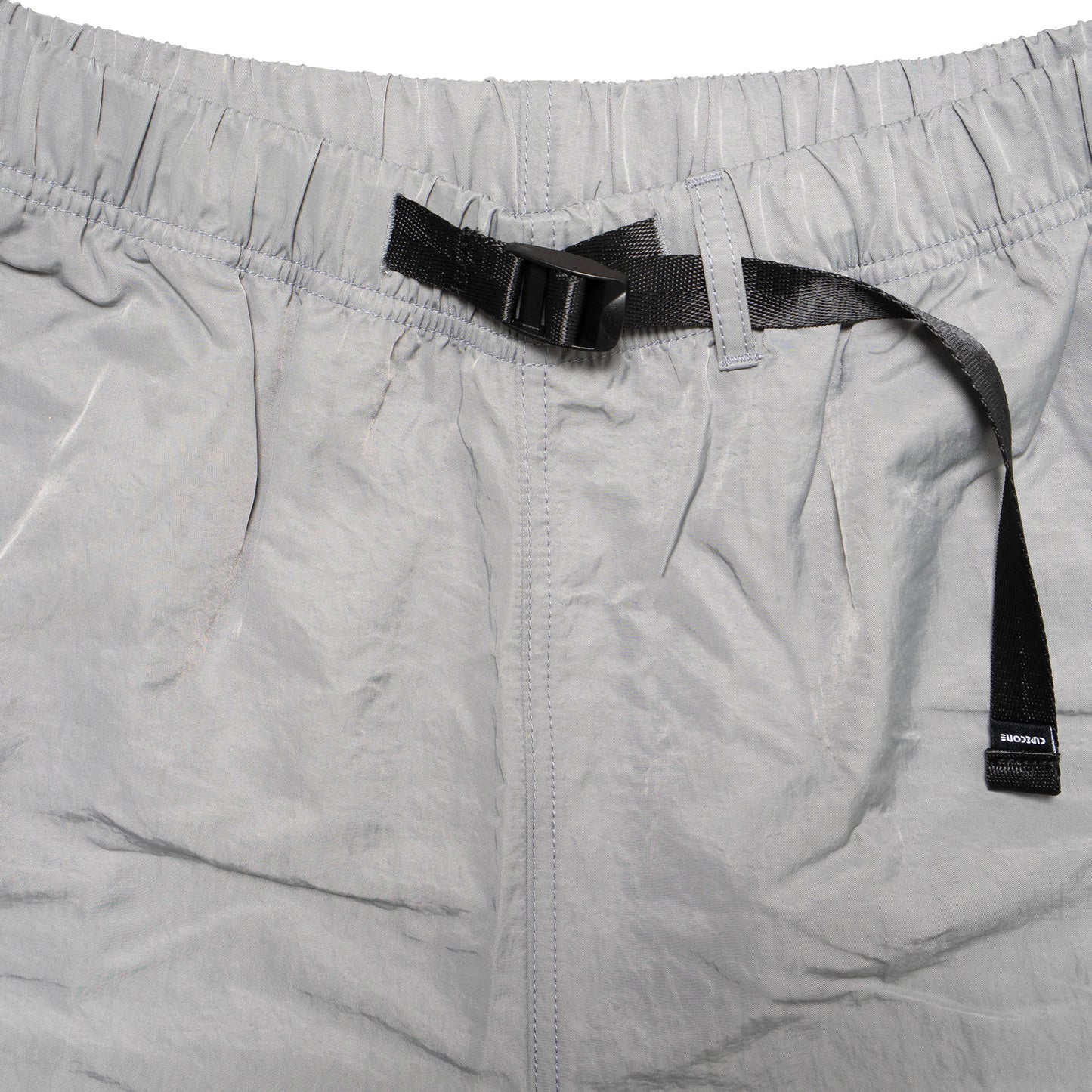 Nylon Twill Desk Work Long Shorts - Silver