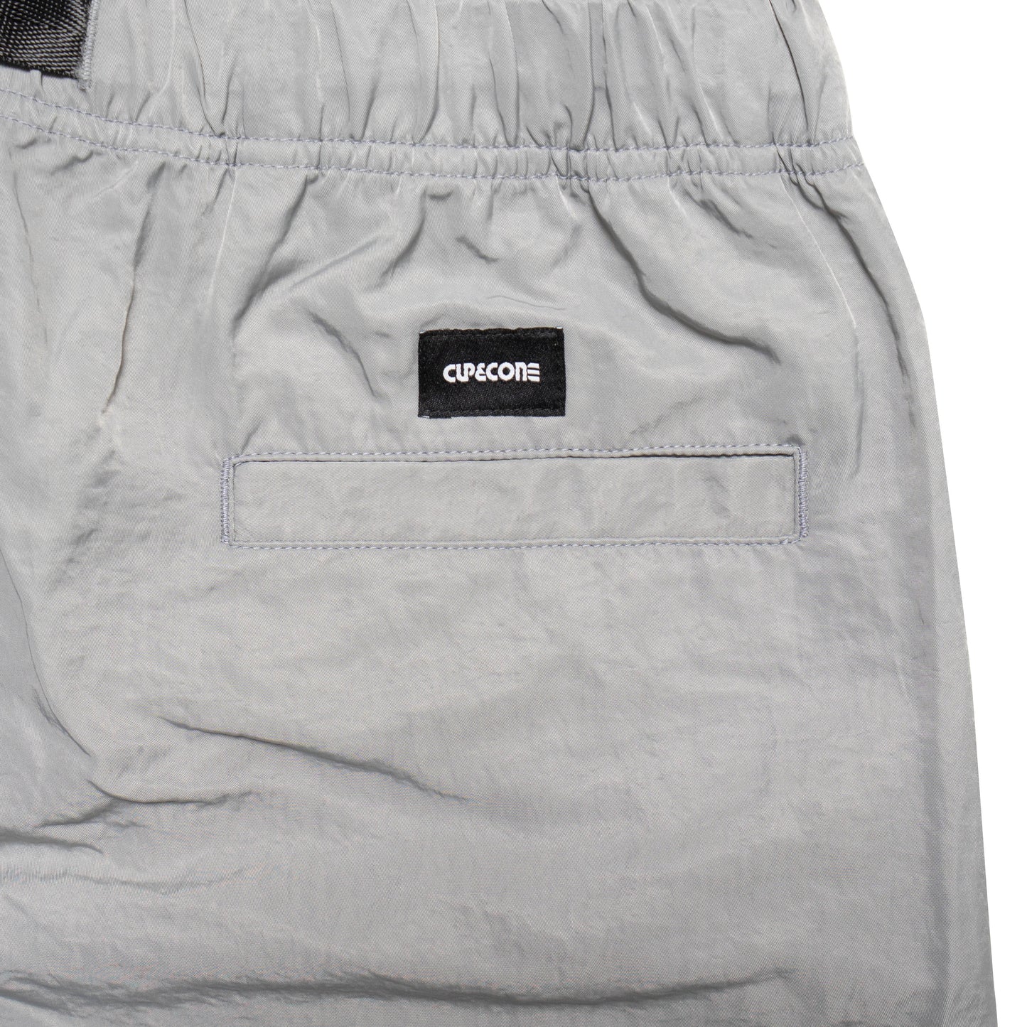 Nylon Twill Desk Work Long Shorts - Silver