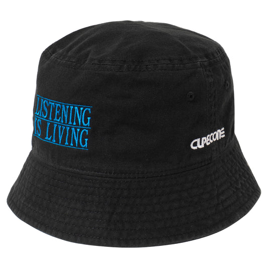 LISTENING IS LIVING Bucket Hat - Black