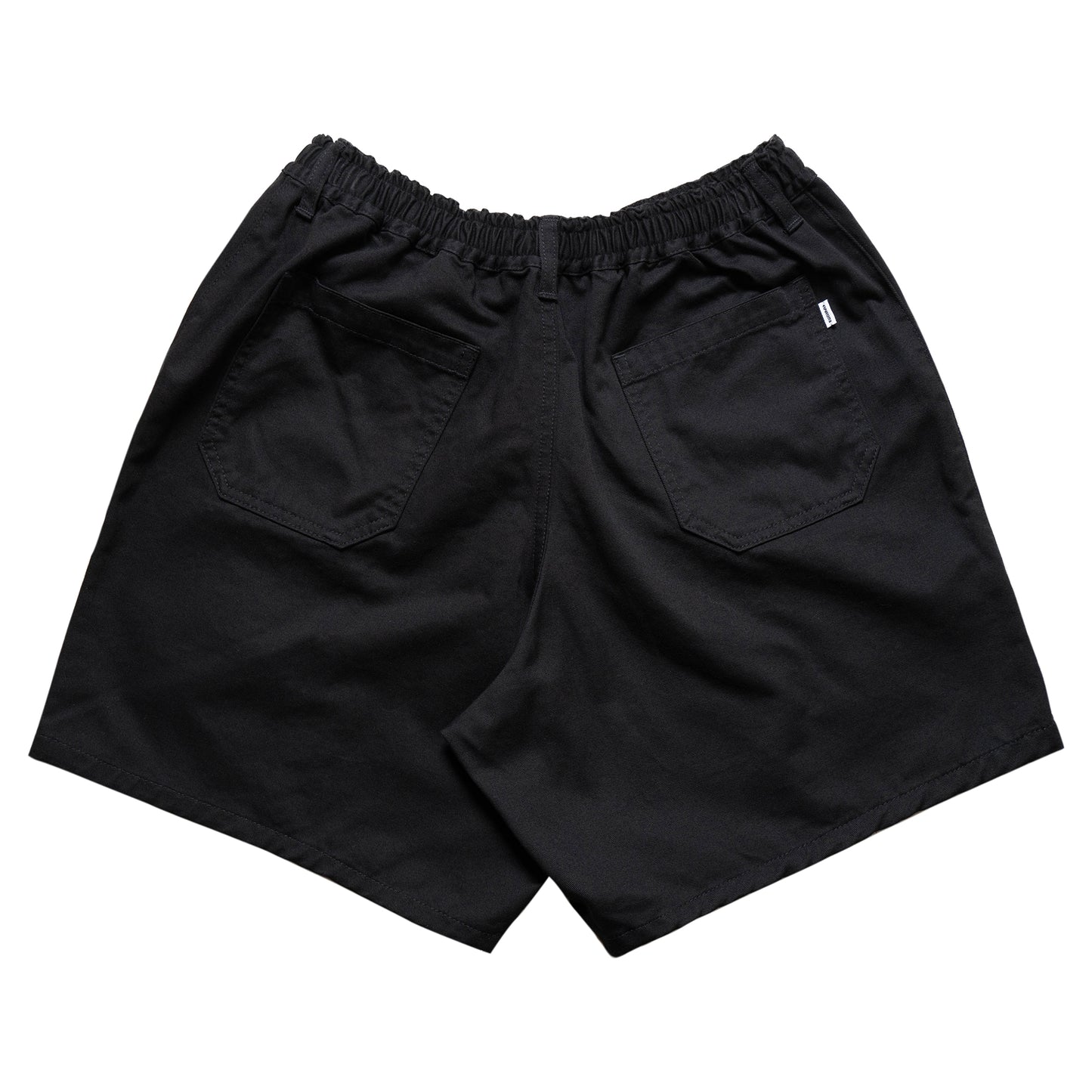 Cotton Twill Baggy Shorts - Black