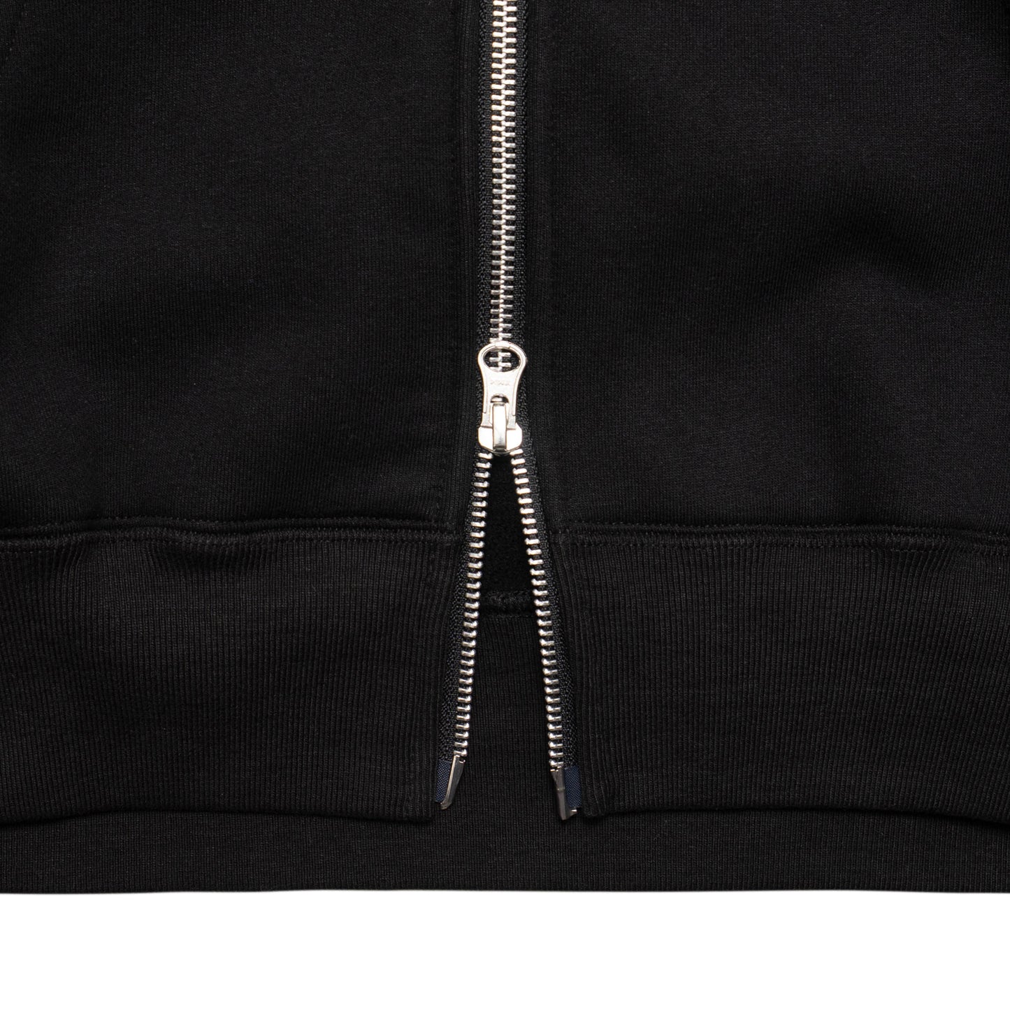 Bonded Fleece Zip Up Hoodie - Black