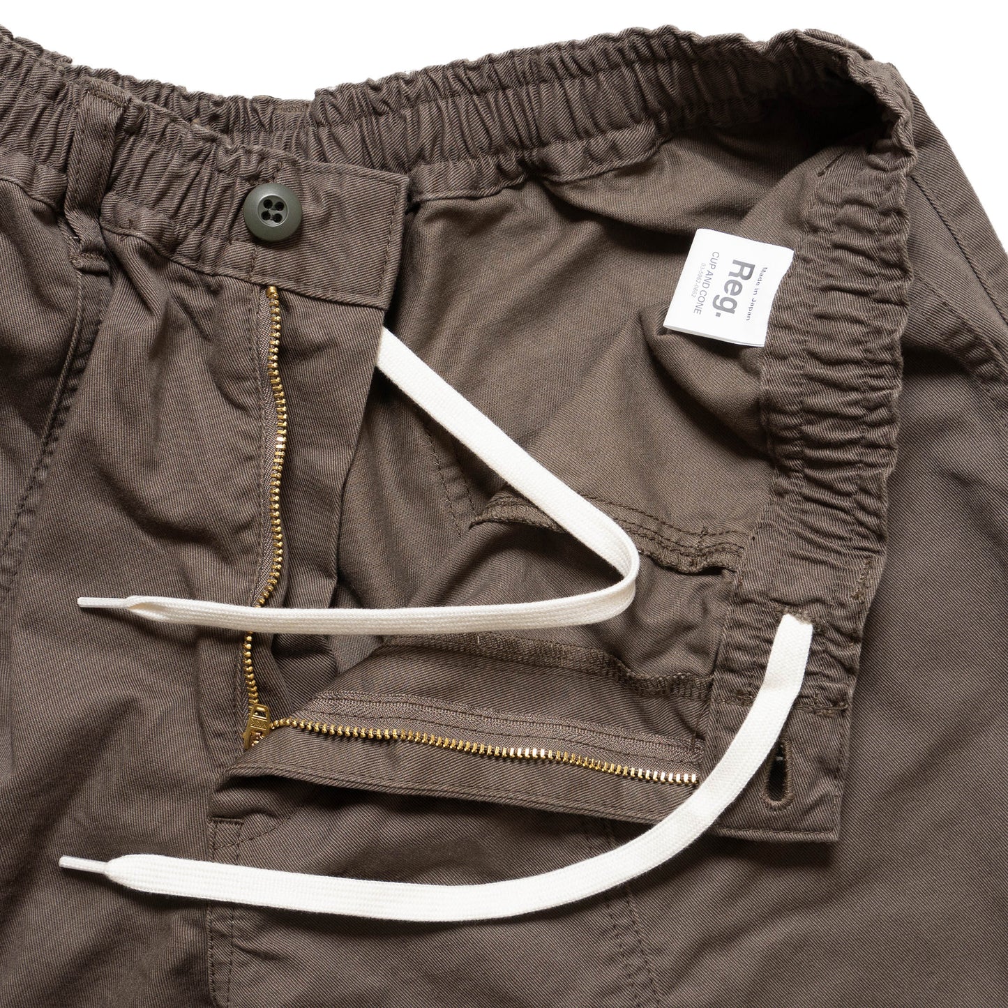 Cotton Twill Baggy Shorts - Mocha