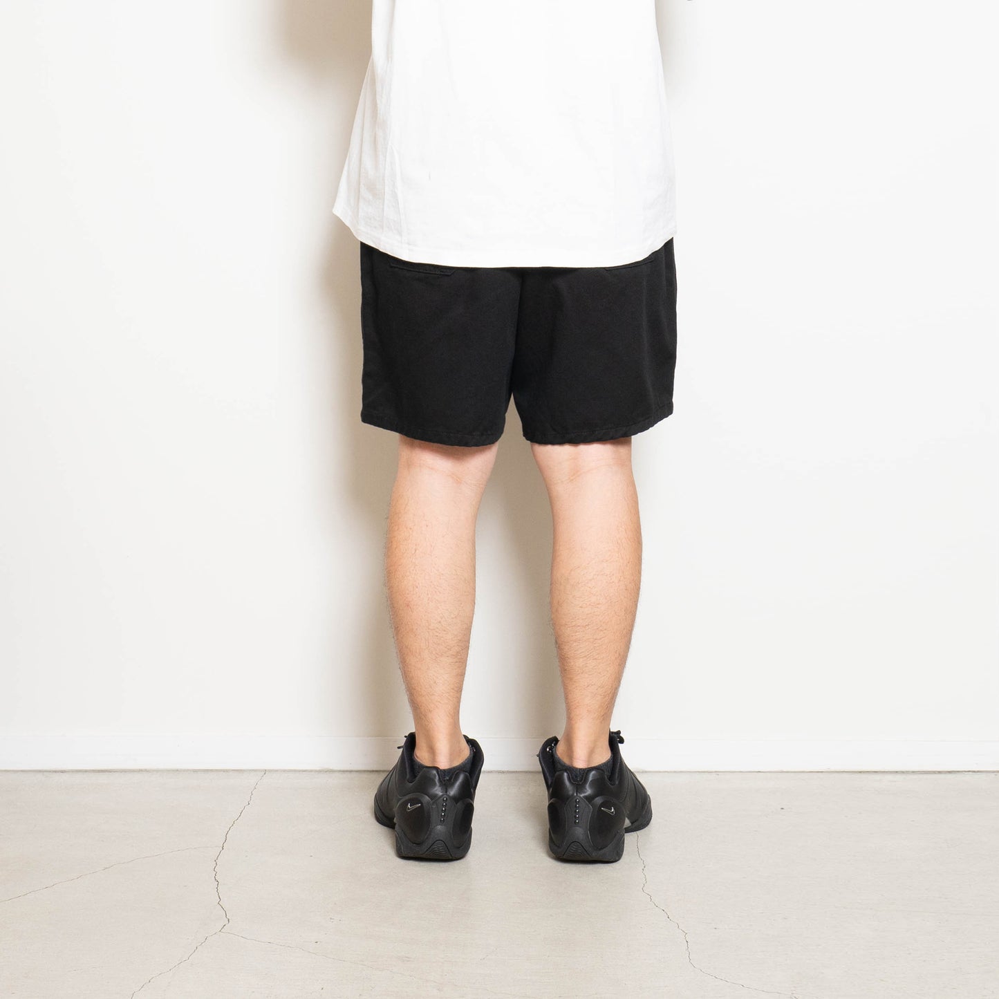 Cotton Twill Baggy Shorts - Black