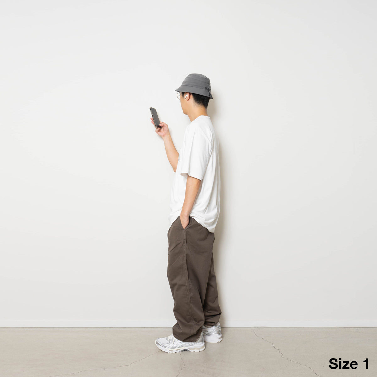 Cotton Twill Baggy Pants - Natural