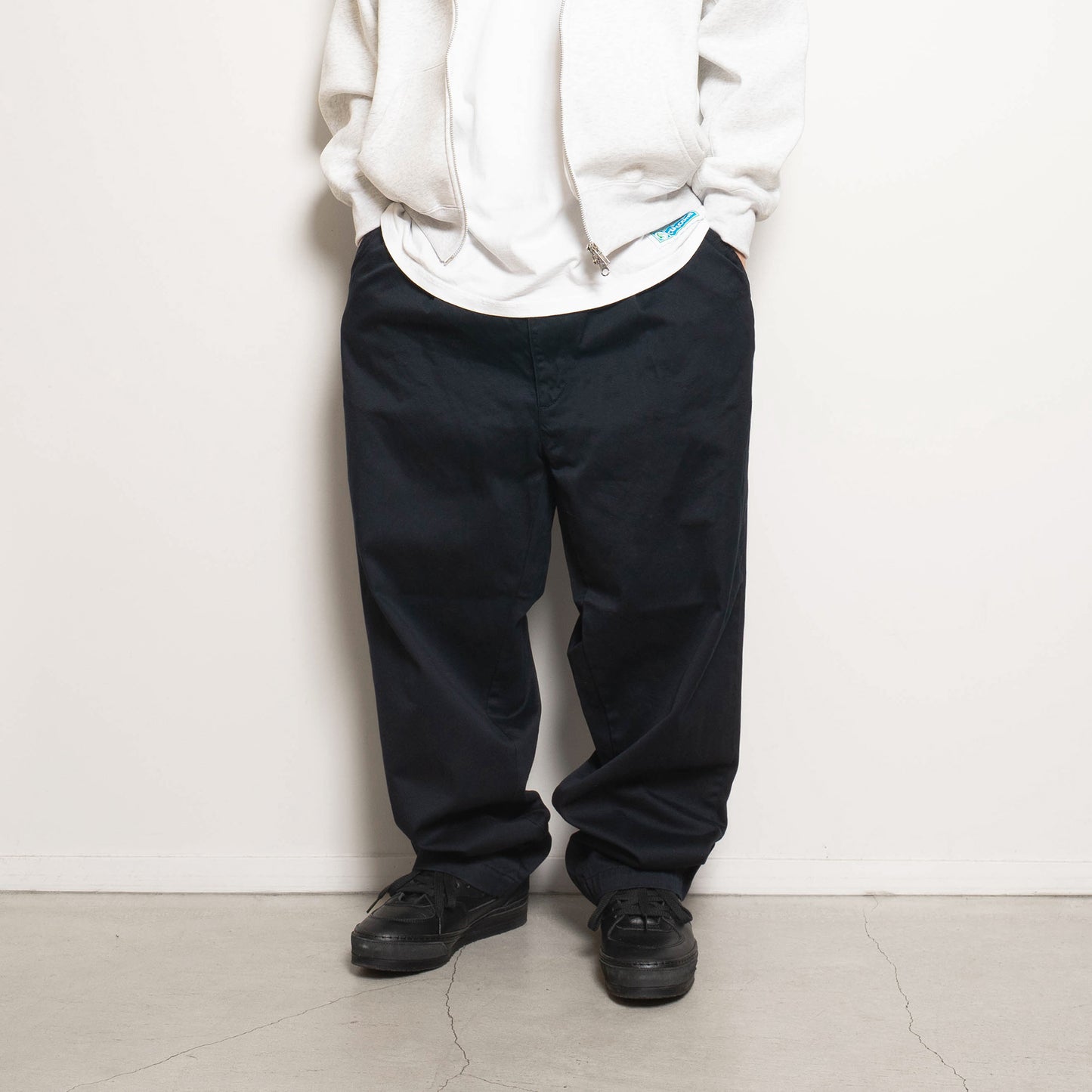 CC Baggy Cotton Twill Trousers - Black