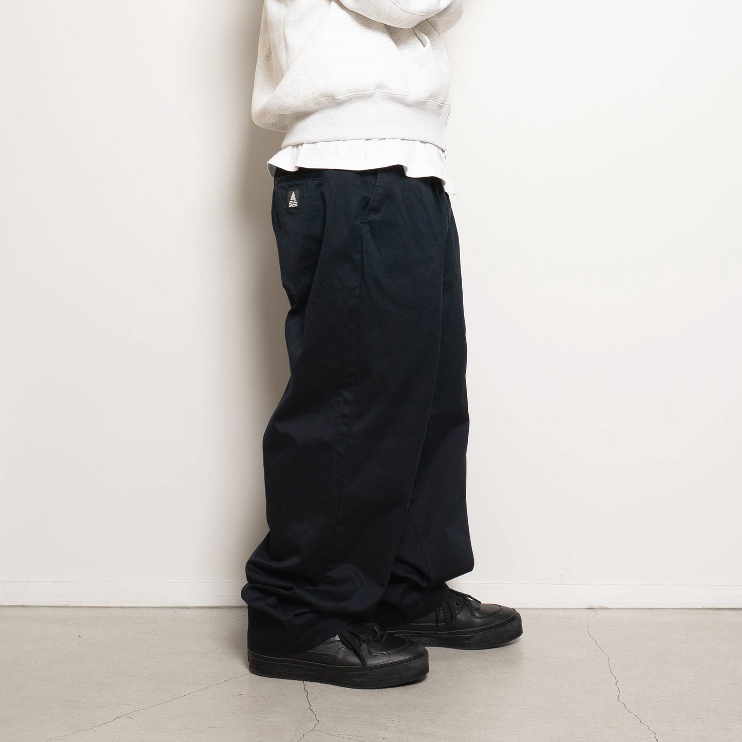 CC Baggy Cotton Twill Trousers - Black