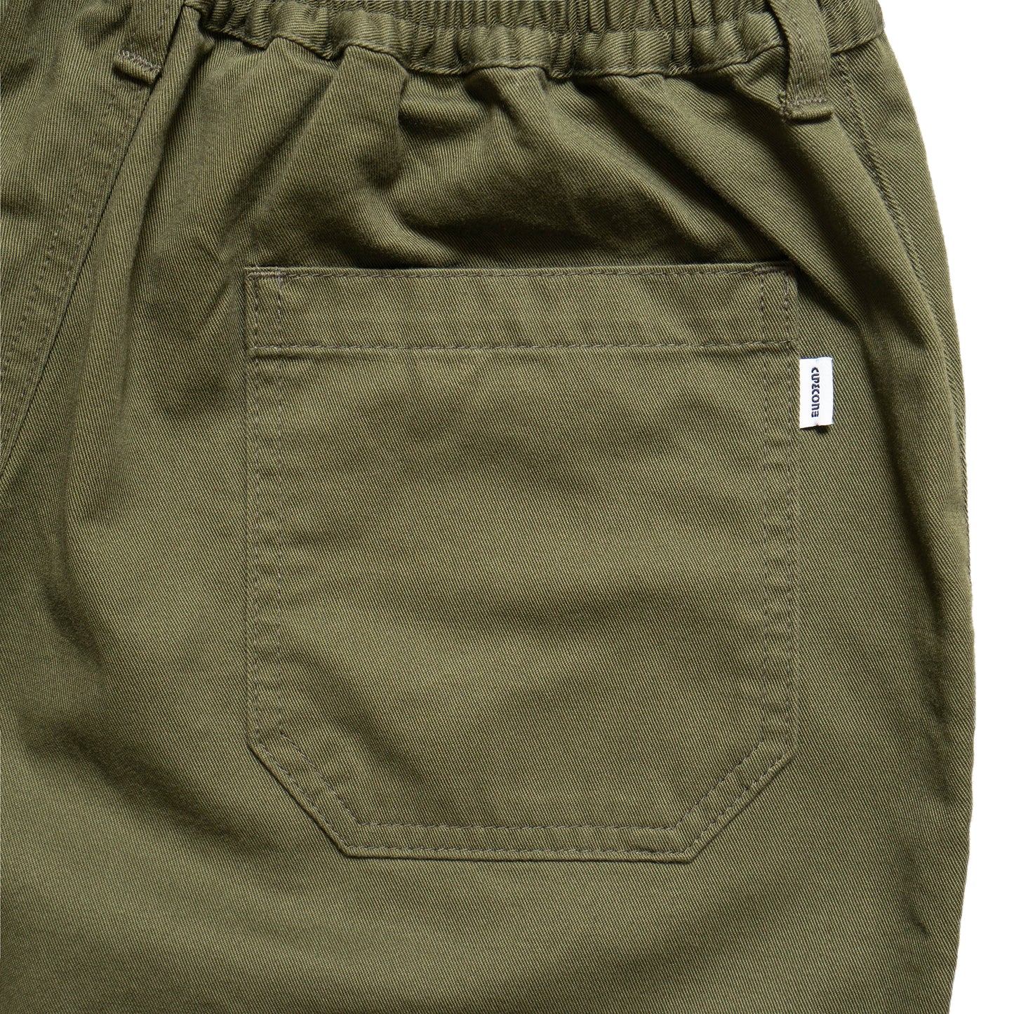 Cotton Twill Baggy Shorts - Olive
