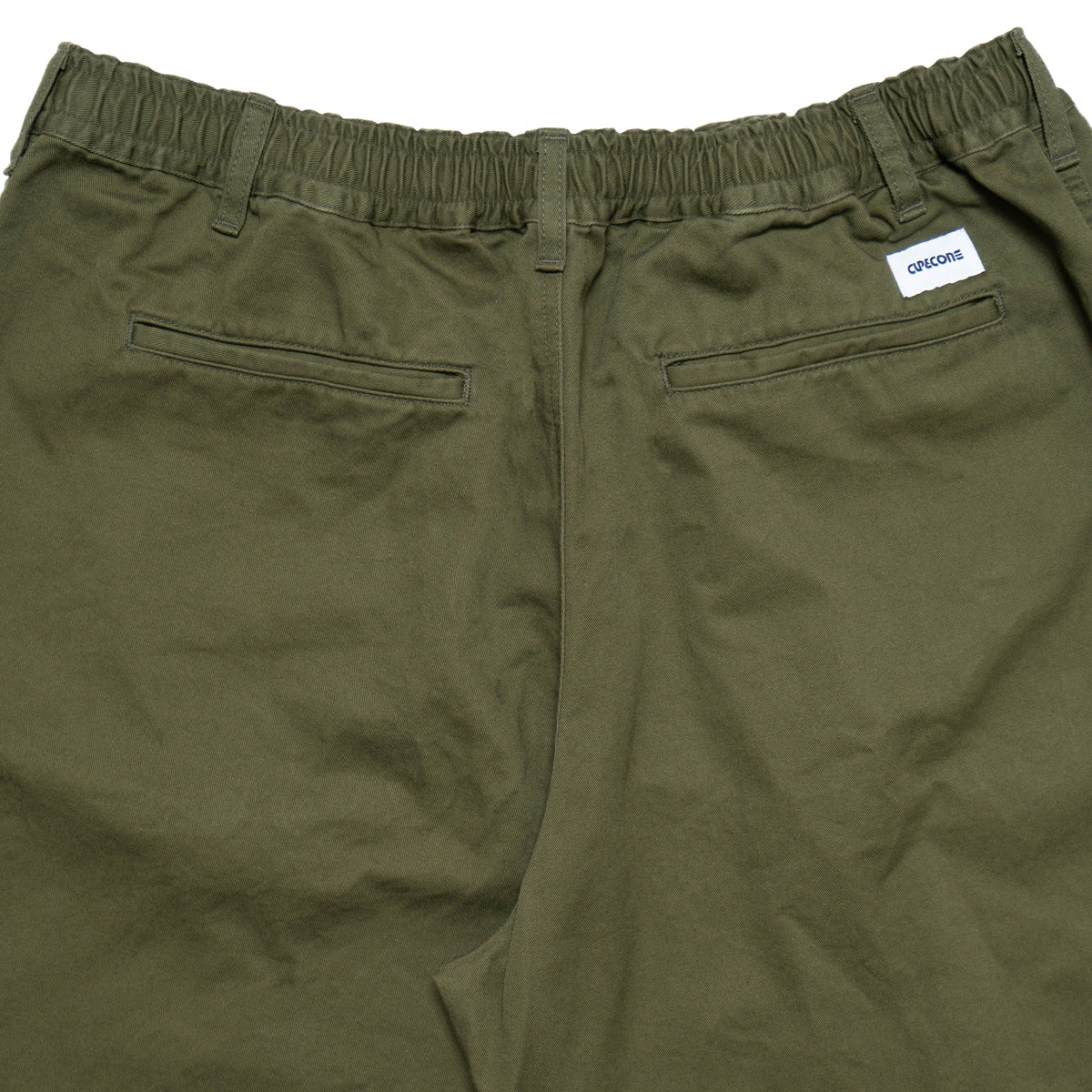 Cotton Twill Baggy Pants - Olive