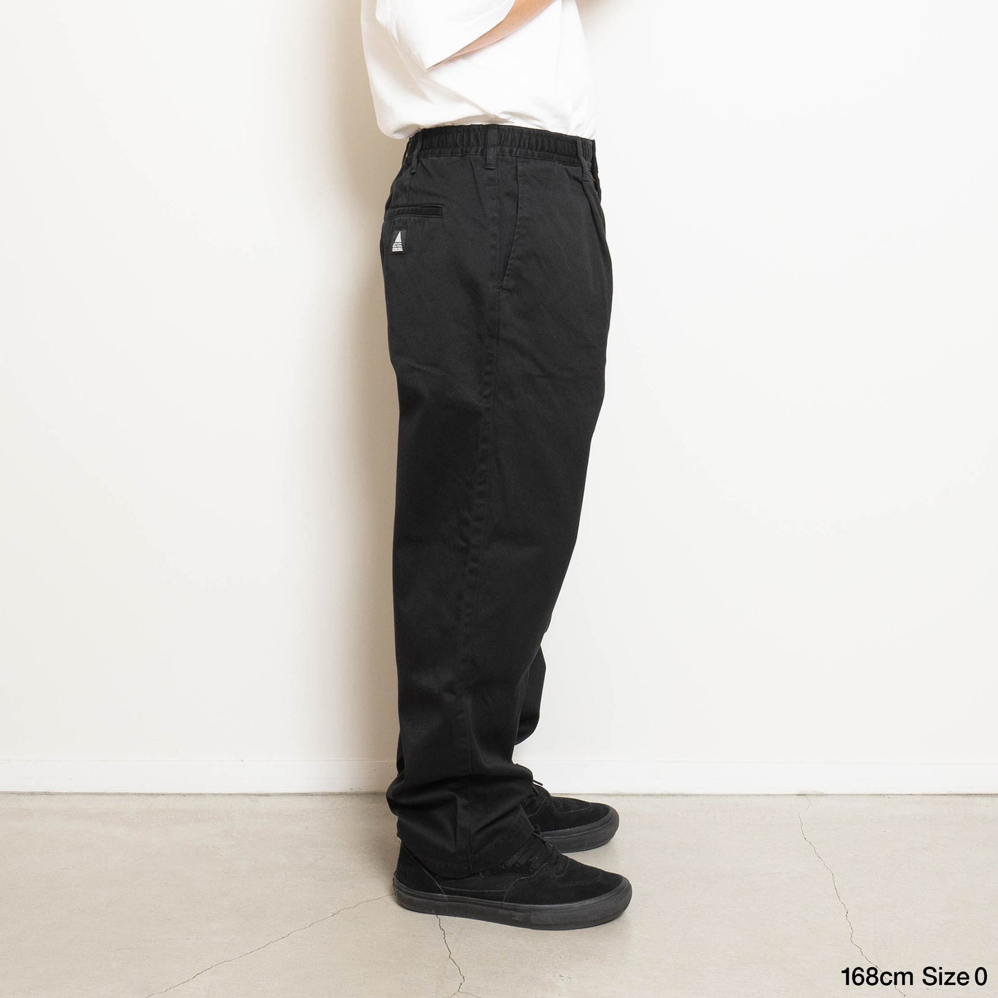 CC Baggy Cotton Twill Easy Trousers - Black