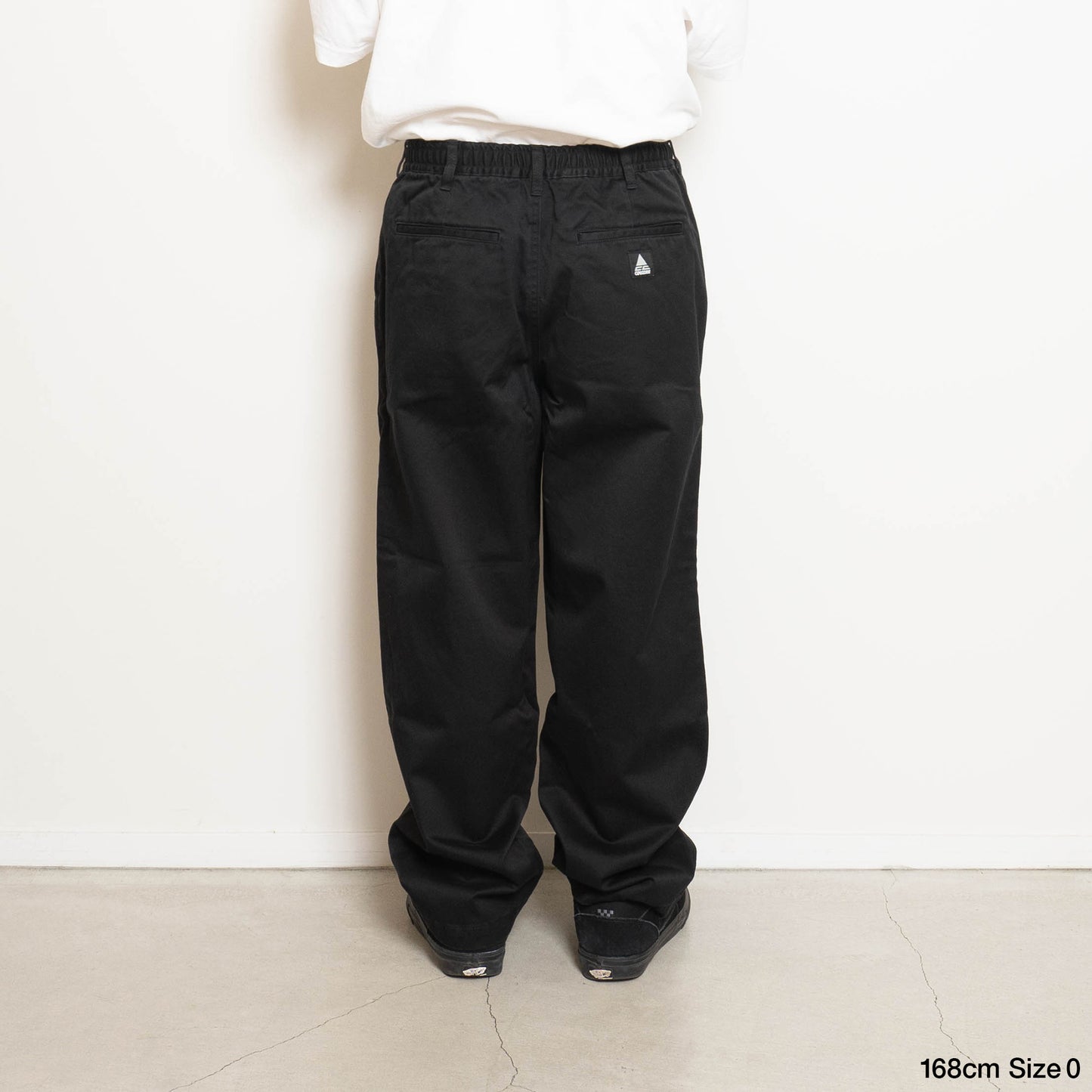 CC Baggy Cotton Twill Easy Trousers - Black