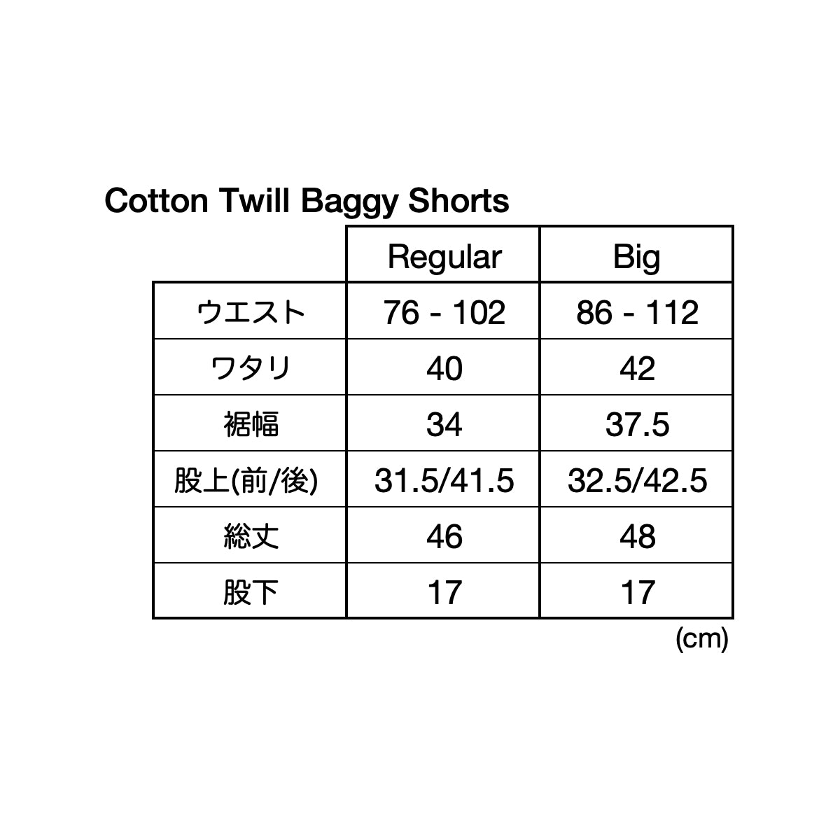 Cotton Twill Baggy Shorts - Black